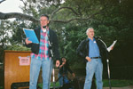 David Henderson and Tom Lee on stage leading song against the drug war - Let my People Go